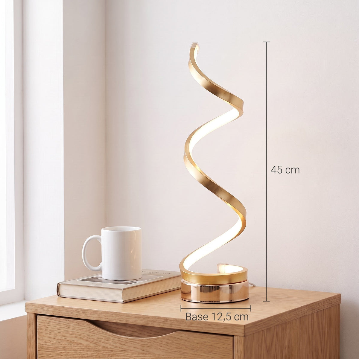 Medidas de Espira: 45 cm de alto y base de 12,5 cm