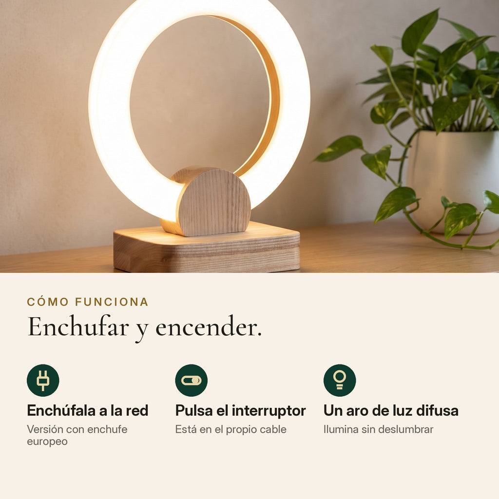 Cómo funciona Halo: enchufe europeo e interruptor en el cable