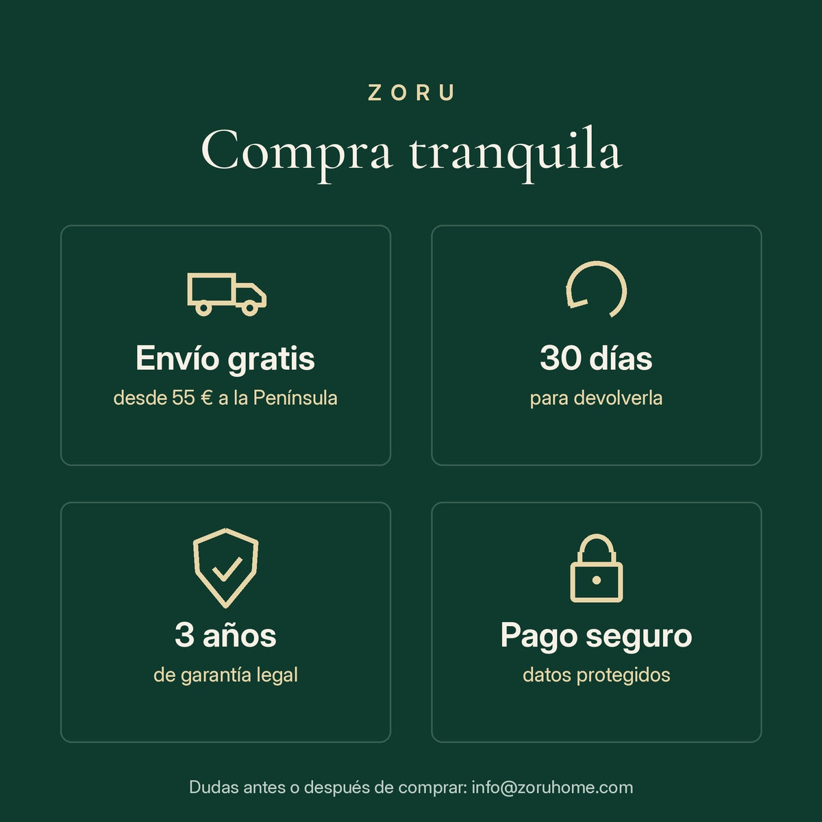 Envío gratis desde 55 €, 30 días para devolverla, 3 años de garantía legal y pago seguro